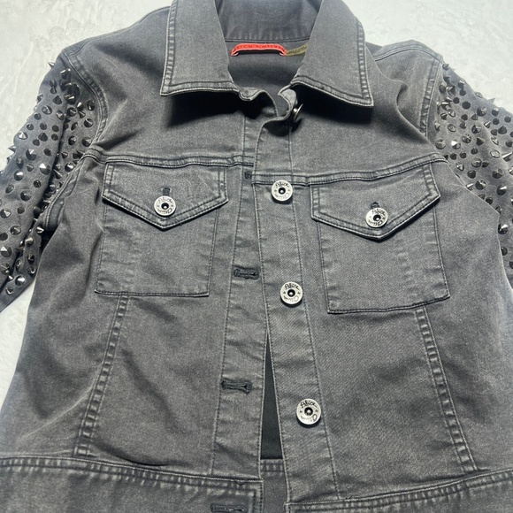 Alice + Olivia Carla Valencia Studded Denim Jacket - Picture 2 of 7